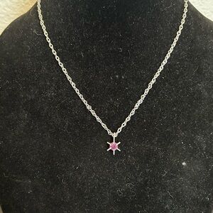 Elegant Silver Necklace with Purple Star Pendant